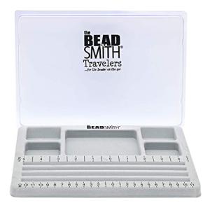 BEADSMITH 旅行用ミニビーズデザインボード グレイ フロック加工 蓋付き 7.75×11.25インチ (約19.7cm×28.6cm)｜kirelab-net