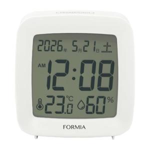 Formia(フォルミア) 置き時計 目覚まし時計 見やすい 温度 湿度 日付 曜日 電子音 スヌーズ ライト デジタル 保土ヶ谷電子販売 ホワ｜kirelab-net