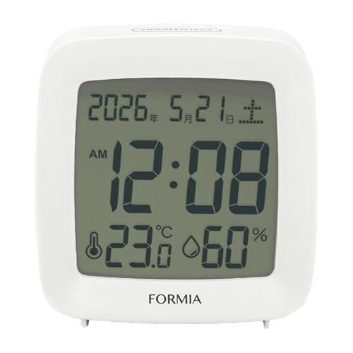 Formia(フォルミア) 置き時計 目覚まし時計 見やすい 温度 湿度 日付 曜日 電子音 スヌー...