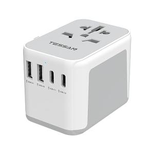 変換プラグ 全世界対応 海外コンセント TESSAN 旅行用変換器 2つUSB-Cと2つUSB-Aポート付き C/O/BF/Aタイプ付き 海外電｜kirelab-net