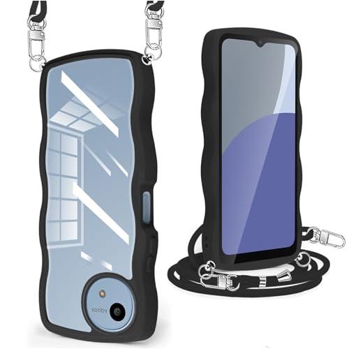 AQUOS R9/R10 ケース クリア ショルダー ストラップ付き SH-51F/SH-51E カ...