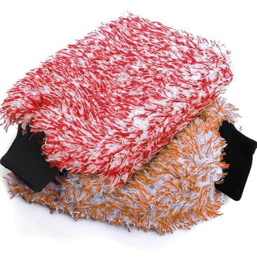 DFsucces 洗車グローブ 洗車用品道具 厚い 洗車スポンジ カーウォッシュ グローブ ミット ...