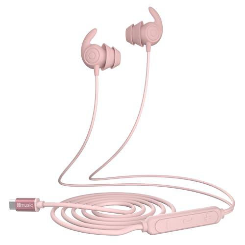 Hmusic寝ホン イヤホン 有線ヘッドホン タイプcイヤフォン 超快適 超柔軟 超軽量シリコン製 ...