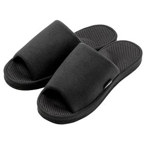 アルファックス 健康スリッパ 足つぼ メガ押しふみっぱ グイグイタイプ ブラック Mサイズ 23.0-25.0cm｜kirelab-net