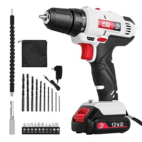 Prostormer 電動ドリル 12V 充電式 電動ドリルドライバー コードレス 正逆転切替 18...