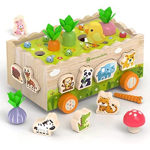 木玩社 木のおもちゃ ニンジン モンテッソーリ 形合わせ 知育玩具 指先レッスンボックス 3 4 5...