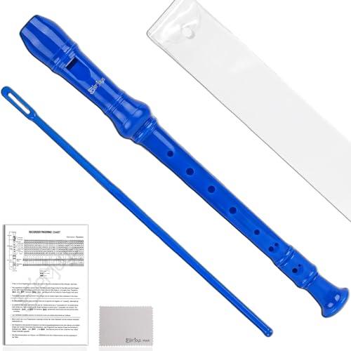 ソプラノリコーダー ドイツ式Cキー8穴フルート着脱式3本セットABS音楽リコーダー（掃除棒、バッグ、...