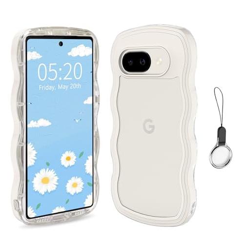 HILEGENER Google Pixel 9A かわいい ケース 波状フレーム うねうね 耐衝撃...