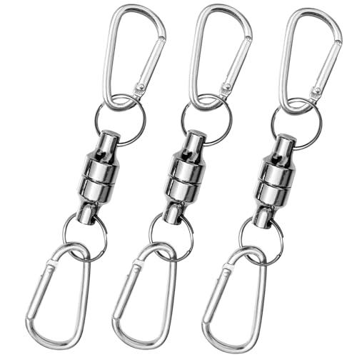 Wlikn マグネットリリーサー 耐荷重5kg 3枚セット 磁石 カラビナ付き マグネットフック ア...