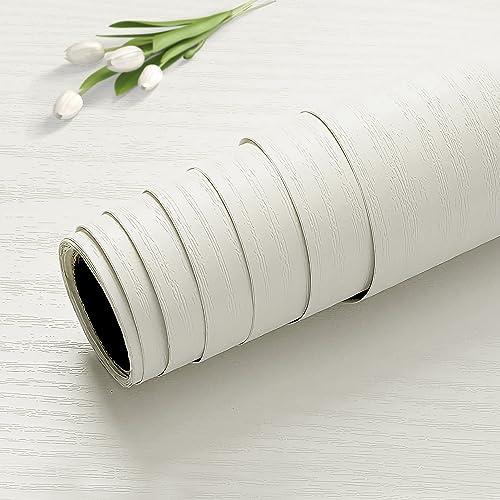 壁紙 木目 10m おしゃれ はがせる 壁紙シール 白 厚手 透けない 木目調 カッティングシート、...