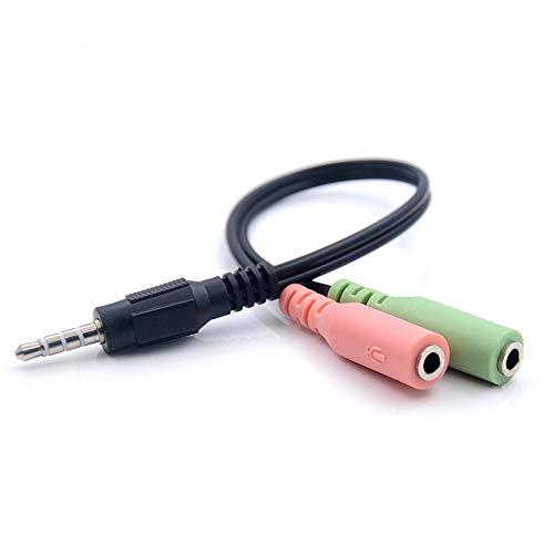 ヘッドホン+マイク用変換アダプタケーブル ヘッドセット Deear 変換ケーブル オーディオ変換ケー...