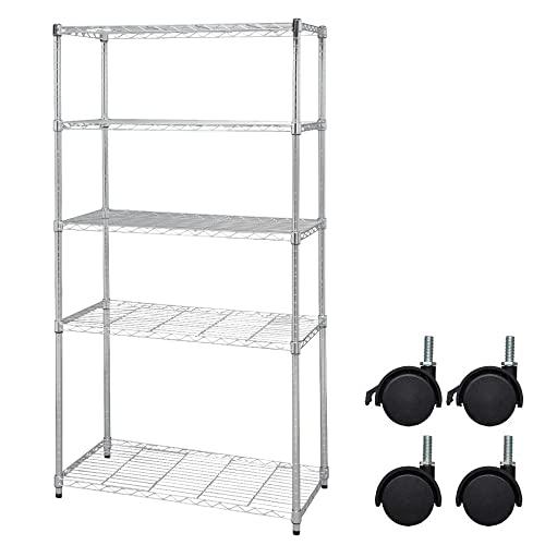 アイリスオーヤマ メタルラック 本体 キャスター付 幅91×奥行46×高さ178.5cm 5段 耐荷...