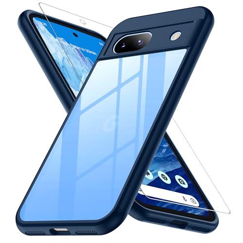 Google Pixel 8a ケース ブルー 黄変防止 グーグルピクセル8a ケース 耐衝撃 ガラ...