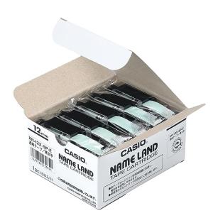 カシオ ラベルライター ネームランド 純正 テープ 12mm XR-12X-5P-E 透明に黒文字 5本｜kirelab-net