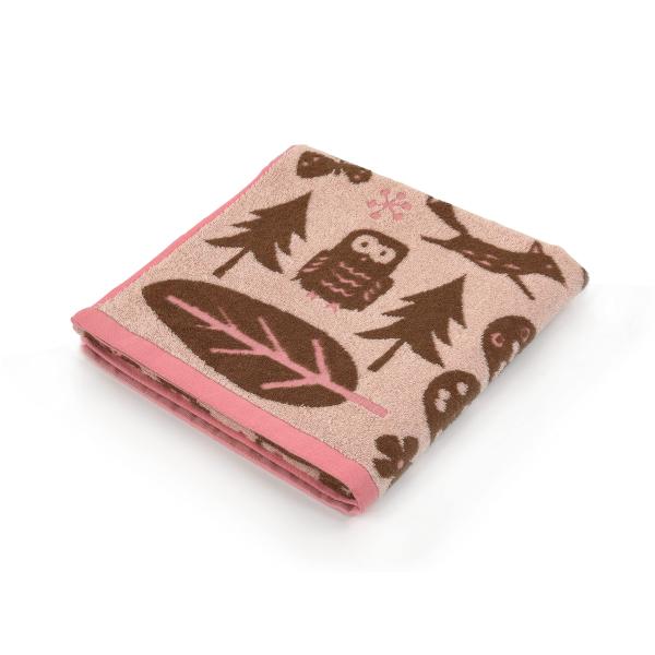 Kosugizen バスタオル ジャガード フレンド ピンク 60×120cm 北欧調のアニマルモチ...