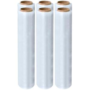[山善] ストレッチフィルム 500mm×300m巻 厚さ15μ 15ミクロン 6本入 (1ケース) 梱包材 梱包用ラップ ハンディラップ｜kirelab-net
