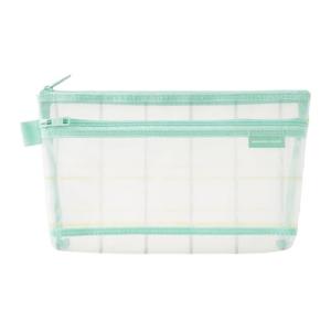 ミドリ ペンポーチ メッシュ チェック柄 緑 41850006｜kirelab-net