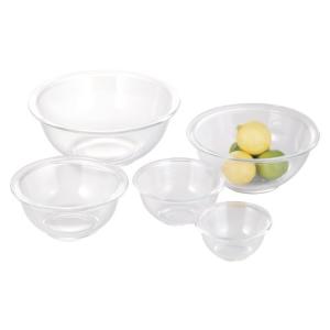 iwaki(イワキ) AGCテクノグラス 耐熱ガラス ボウル 丸型 5点セット 電子レンジ/オーブン/食洗器対応 食材を混ぜやすい広口デザイン｜kirelab-net