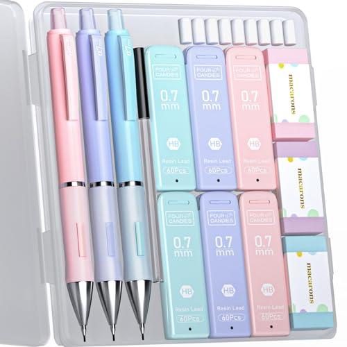 Four Candies パステルシャープペンシルセット かわいい色 0.７mm 3本入り シャーペ...