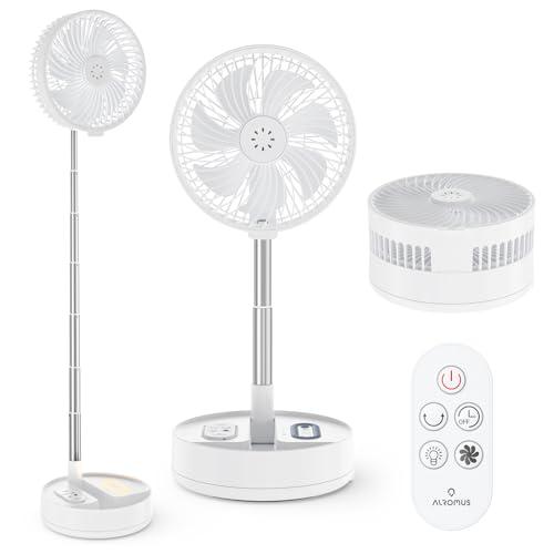 ALROMUSコードレス扇風機 7200mAh USB充電式 折りたたみ扇風機 コードレス｜首振り・...