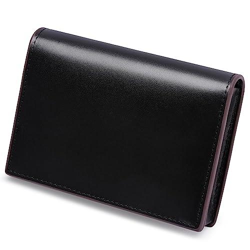 名刺入れ メンズ 栃木レザー 本革 名刺ケース 磁石 大容量 50枚 男女兼用 シンプル (ブラック...