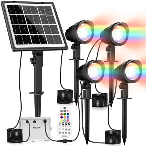 MEIKEE ガーデンライト ソーラー充電式 IP66防水 RGB アップライトスポットライト 屋外...