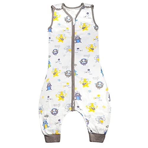 [MOEMOE BABY] スリーパー 赤ちゃん 綿100% 通気性 春夏 ベビー寝袋脚付き ベビー...