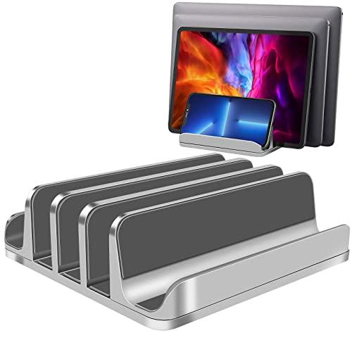 新型5in1 ノートパソコンスタンド 縦置き pcスタンド 縦置き 5台収納 冷却スタンド 幅調節 ...
