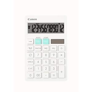 Canon キヤノン スタイリッシュデザイン電卓 抗菌仕様 HS-1200TC ホワイト （12桁/スリム卓上/ツートンカラー）HS-1200T｜kirelab-net