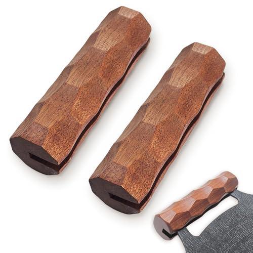 取っ手 マルチグリドル 2個セット 鉄板取っ手 ウッドカバー 火傷防止 耐熱手袋 取付簡単 携帯便利...