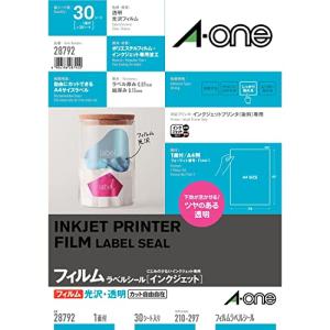 エーワン ラベルシール 光沢フィルム 透明 A4 ノーカット 30シート 28792｜kirelab-net