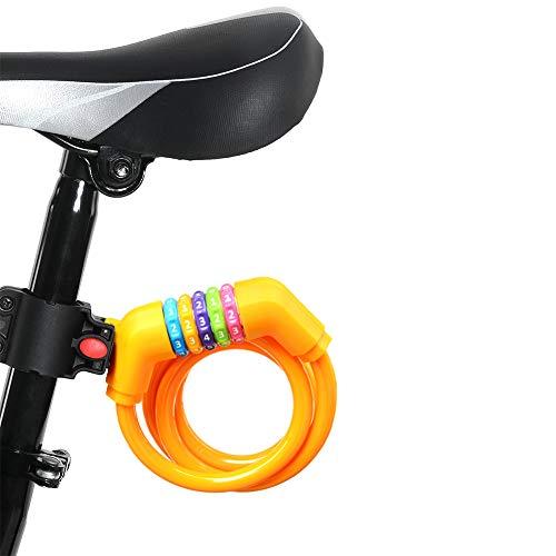 バイク ダイヤルロック ワイヤーロック 5桁ダイヤル式 自転車 ロック 長1200mm 横断面直径1...