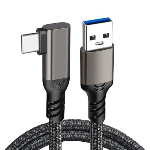 USB Type C L字 ケーブル 0.3M USB-A to USB-C ケーブル10Gbpsデ...