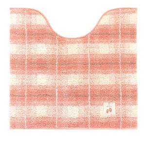 オカ(OKA) フライス トイレマット レギュラータイプ 約55cm×60cm ピンク(チェック 北欧)｜kirelab-net