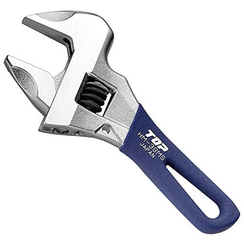 トップ工業 (TOP) ガタ無しモンキーレンチ ショートワークワイド 口開き0~38mm ネイビー ...