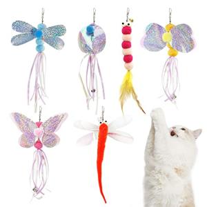 SONGWAY 猫 おもちゃ 猫じゃらし ねこ玩具 昆虫 ピンク毛虫 ６点セット用｜kirelab-net