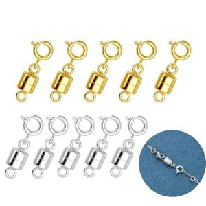 aninako ネックレス 留め具 マグネット留め具 10個セット エンドパーツ ジュエリー用 延長用金具 磁気クラスプ DIY用 クラフト作り｜kirelab-net