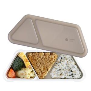 シービージャパン 弁当箱 フードマン おにぎり 400ml 抗菌仕様 グレー 立てて運べる 薄型弁当箱 4点ロックでしっかり固定 Wシーリングで｜ルミナスエイト ヤフー店