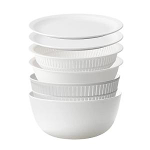 ライクイット (likeーit) ざる ボウル 電子レンジ対応 Colander&Bowl 米とぎにも使える ザルとボール ホワイト 6点セット｜kirelab-net