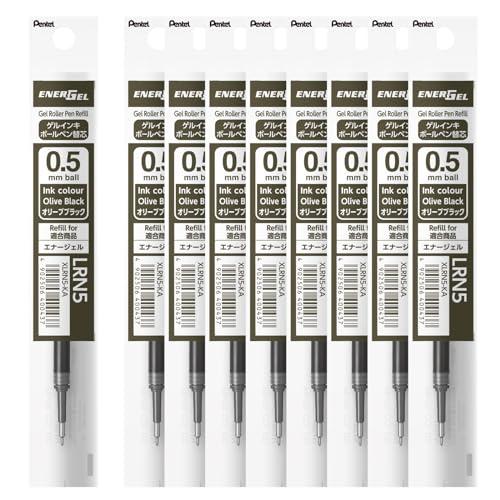 ぺんてる ボールペン替芯 エナージェル 0.5mm オリーブブラック 10本 XLRN5-KA(10...