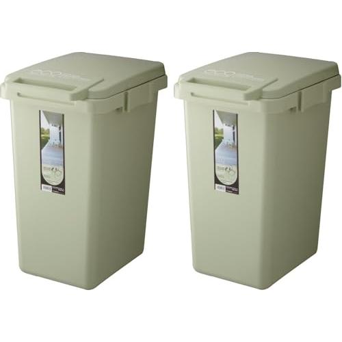 リス ゴミ箱 ワンハンド ハンドル付き ライトグリーン 45L ecoコンテナスタイル2 日本製 C...