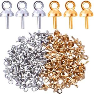 YJ-48KC003 4*8mm 約100個セット ゴールド ヒートン ネジ フック アクセサリー パーツ 金具 セット uvレジン DIY ハ｜kirelab-net