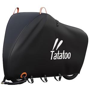 Tatatoo 自転車カバー最新のアップグレード版！バックル4箇所と前後2つのロック用穴付きの全天候型厚手 破れにくい 防水 雨風避け 紫外線カ｜kirelab-net