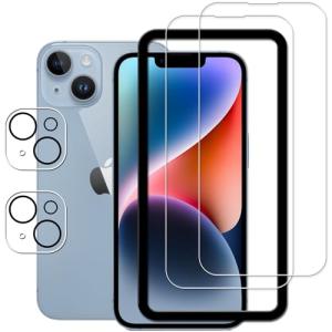 HKKAIS いphone14 ガラスフィルム2+2 枚セット ガイド枠付き日本製硝子採用 iPhone14 ガラスフィルム アイフォン14 カ｜kirelab-net