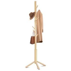 ポールハンガー 木製 衣類収納 コートハンガー 洋服ラック Azaeahom 40kg耐荷重 ハンガースタンド 枝型フック設計 高さ175cm｜kirelab-net