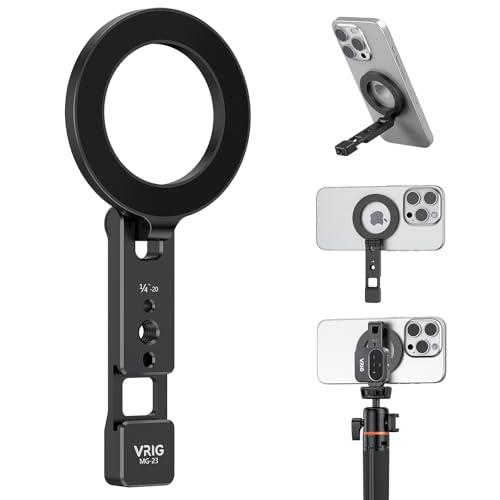 VRIG magsafe 三脚マウント 磁気マグネット式 マウント スマホホルダー 三脚 金属製 片...