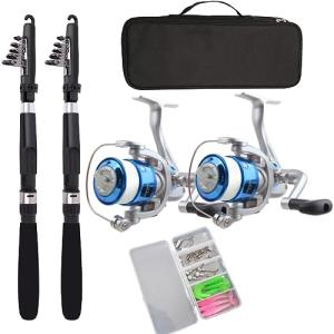CAMPSTORS 釣りセット 初心者 2本の2.1M釣り竿セットフィッシング 海釣りセット コンパクトロッド 入門セット スピニングリール 炭｜kirelab-net
