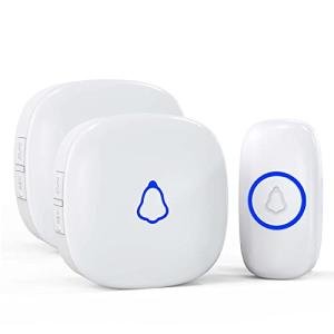 SECRUI ワイヤレスチャイム 玄関チャイム 送信機 電池式 防水防塵 工事不要 室内 受信機コンセント 音と光で呼び出し 7色提示led 5｜kirelab-net