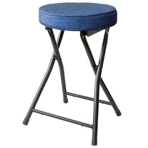 アイリスプラザ スツール 椅子 折りたたみ ネイビー 幅32×奥行30×高さ47（cm )コンパクト 軽量 耐荷重80kg OTC-47｜kirelab-net
