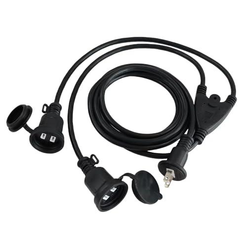 EnergyPro 屋外 防雨 延長コード 2分配 3m 12A 125V 防水 電源コード LED...